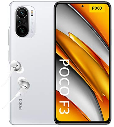POCO F3 5G Smartphone Ohne Vertrag + Kopfhörer (16,94cm (6,67) AMOLED Display 120Hz, 8GB+256GB Speicher, 48MP Quad-Rückkamera, 20MP Frontkamera, Dual-SIM, Android 11) Weiss - [Exklusiv Bei Amazon]