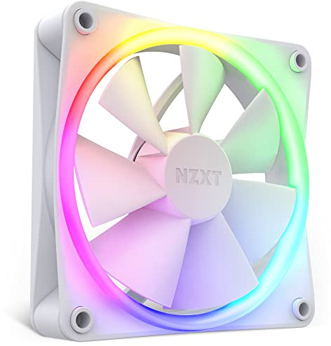 NZXT F120 RGB Fans - RF-R12SF-W1 - Advanced RGB Lighting Customization - Whisper Quiet Cooling - Single (RGB Fan & Controller Required & NOT Included) - 120mm Fan - White