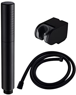 Brass Pressurized Black Dual Function Hand-held Shower Set Household Bathroom Shower Head Water Heater Shower Head leisurely (Color : Chrome kit 3) (Matt Black Kit 3)