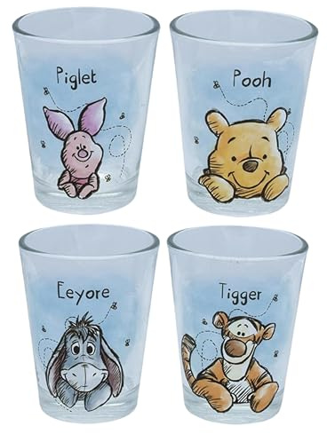 Silver Buffalo Winnie l'ourson Lot de 4 mini verres en verre 42,5 g