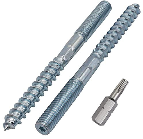 SKIR'CO (2 piezas) Pernos colgantes M10 x 140 mm, Tornillos de espiga de rosca de doble extremo, Pernos de doble cabeza