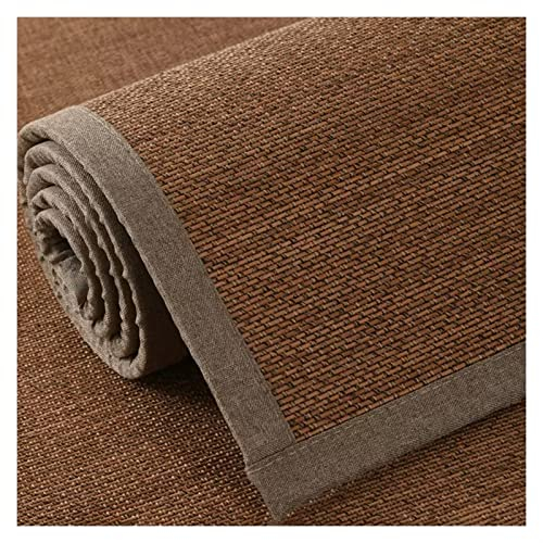 XILYZMO Natural Bambus Teppich, Natürlich Bambus-Teppich, rutschfest Zimmer Teppiche, Atmungsaktiv Weben Veranda Fußmatte, Gratfrei Individuelle Größe Für Hausflur Küche (Farbe : Braun, Größe : 2cm-