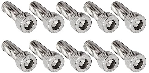 QUARKZMAN 1/4-20 x 3/4 Hex Tête Vis 10pcs Inox Acier Argent | Complet Filetage Capuchon Boulon Fixations pour Maison Construction Bâtiment Machine Outil