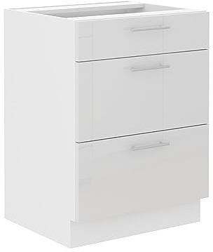 Kuechen-preisbombe Unterschrank 60 Lara Weiß Hochglanz Küchenzeile Küchenblock Küche Soft-Close
