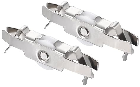 QUARKZMAN 8mm Schiebetür Rollenräderx2Stk Glas Doppel Rollen Silber | für Küche Fenster Kabinett Bildschirm Tür Tor