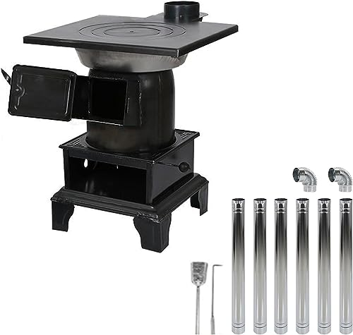 HACSYP Mini Estufa de Camping, Estufa de leña, Olla de Camping, for Tienda de campaña, refugios for Pesca en Hielo, Caza, Cocina al Aire Libre (Size : 6m Smoke Tube)