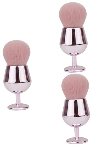 3 Piezas Pincel De Maquillaje Pincel De Rubor Brochas De Maquillaje Kabuki Retráctiles Brocha Para Polvos Cepillo Para Maquillaje Cepillo De Base Fundación Lana De Fibra Viajar