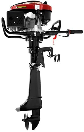 Motor fueraborda de 4 tiempos, 7 CV, motor fuera de borda, motor de gasolina de 5,1 kW, refrigeración por aire, motor de barco inflable, motor de barco de pesca, desplazamiento 196 cc, 11-13 km/h
