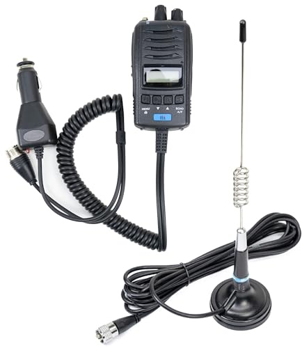 CB-Funkgerät TTi TCB-H100 + PNI ML29 CB-Funkgerät Antenne mit Magnetfuß, CB-Handfunkgerät mit Scan-Funktion, 4 Watt AM/FM mit Magnetfuß
