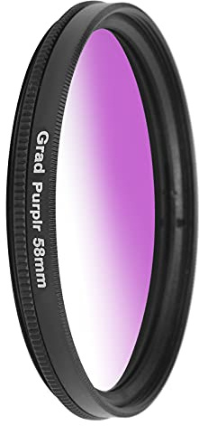 BROLEO Filtro Degradado, Filtro de Lente Impermeable de 58 Mm para Cámaras (Púrpura Degradado)