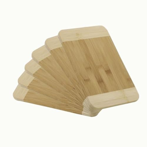 axentia Frühstücksbrettchen 6er Set aus Bambus 23x1x15cm pfegeleicht, 2 farbig