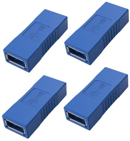 Greluma 4 Piezas Adaptador USB 3.0 Hembra a Hembra, acoplador USB USB 3.0 A, Conector de extensión Hembra a Hembra