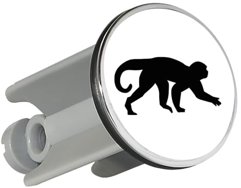 Huuraa Waschbeckenstöpsel AFFE Silhouette Geschenk 4cm für Waschbecken Abflussstopfen AFFE Geschenkidee