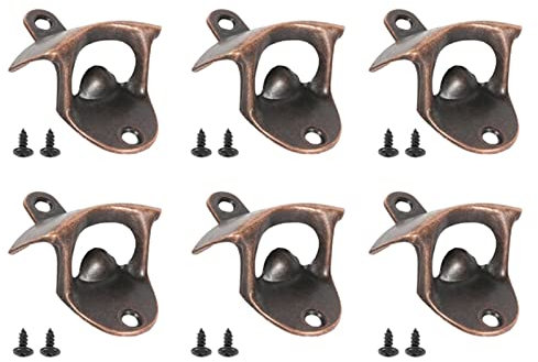 Tire Bouchon 6 PCS Vintage Wall Bottch Ouvre-bouteille Montage mural Barre de bière bouchon de bouteille de bouchon de bouchon de bouteille avec vis for la maison Cuisine Cafe Bars Décoration Tire Bou