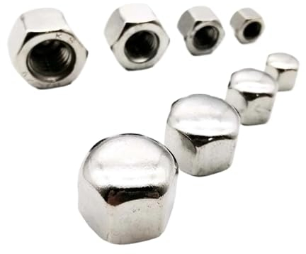 1/20 stücke DIN917 304 Edelstahl Hex Hexagon Decor Kurze Niedrigen Abdeckung Kappe Hutmutter for M3 M4 M5 M6 M8 M10 M12 M14 M16 Schraube Bolzen(10pcs M8)