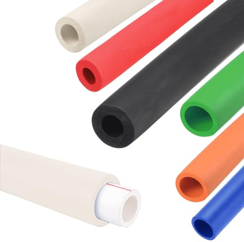 Schaumstoffschlauch ID 18 22 25 28 32 mm Flexibler Rohrisolierung 98 cm Schaumstoff Griff Rohr 30 - 44 mm Rutschfest Rohrschale für Fitness Werkzeug Utensilien Heizung(Weiß,32mmID x 44mmOD x 98cm)