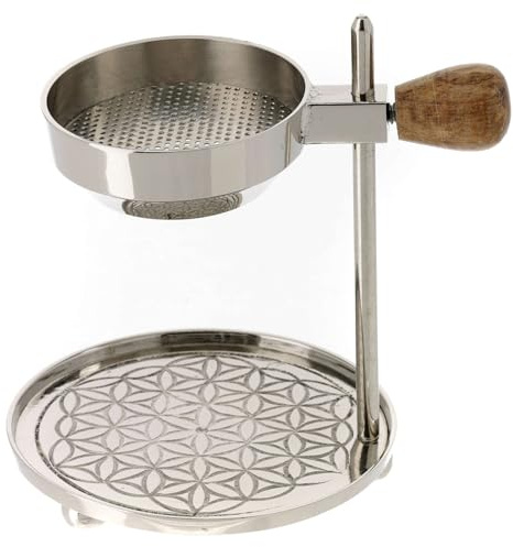 Holyart Bruciaincenso piattino Regolabile Ottone Argentato h 12 cm Base Argentata