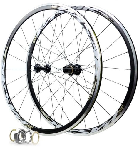 LPYDWZ Aluminiumlegierung Rennrad Radsatz 30MM, C/V Bremse HG Nabe 4 Abgedichtete Lager 700C Rennrad Rad Kompatibel 8/9/10/11 Gang 1680G(Gray)