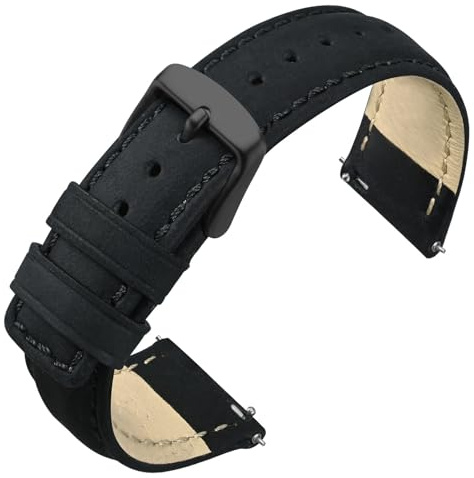 ANNEFIT Retro Leder Uhrenarmband, Schnellverschluss Echtes Lederarmband Ersatzarmband für Herren Damen 18mm 20mm 22mm