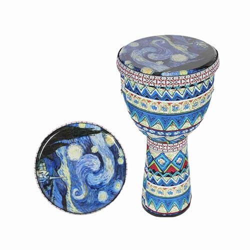 Djembe-Trommel, 8-Zoll-PVC-Kohlefaser, Ultraleichte Handtrommel, Djembe-afrikanische Trommel mit Riemen für Anfänger von Erwachsenen und Kindern (3)