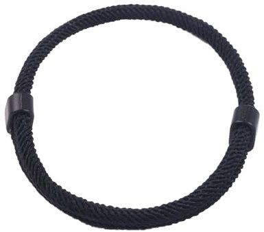 TENGEE Armband für Herren - Verstellbares Surfer- und Segler-Armband aus Nylon, Paracord Bracelet für Den Alltag, Outdoor und Freizeit in Schwarz