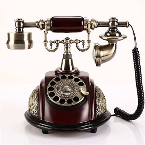 HPTHLY Retro Vintage Antique Resin Telephone, Classical European Style Home Rotary Dial Phones for Home Office Cafe Bar Desk Resin Decor