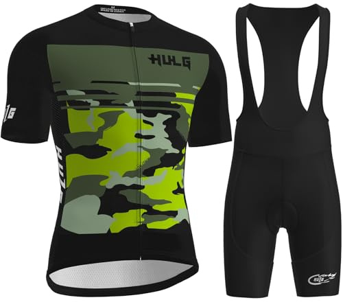HULG Radtrikot Herren,rennrad Trikot Herren,kurzärmliger Einteiliger Body Für Fahrradtraining, Rennrad-Oberteil, Radfahrerbekleidung,fahrradtrikot-set