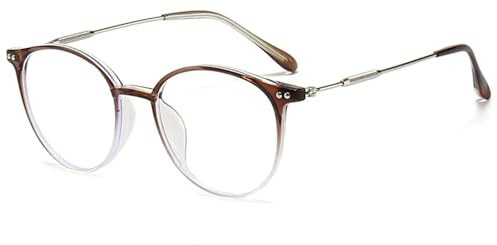 ABETOS Blaulichtfilter Runde Lesebrille Metall Damen Herren Leicht Mode Rundrahmen Oval Computer Lesehilfe Sehhilfe 0.0 +1.0 +1.5 +2.0 +2.5 +3.0