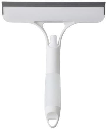 Window Puller Mirror Cleaner Glass Cleaner 3-in-1 Window Wiper with Spray Function, Spray Wipers for Mirrors, Tiles and Windows (White)