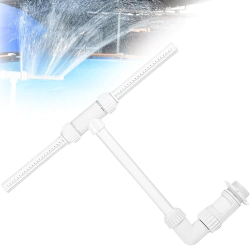Pool Brunnen Wasserfall Dual Springbrunnen für Außen, Fontäne Sprinkler Einstellbarer Wasserfontäne teich mit Adapter, Wasserfontäne für Pool und Spa