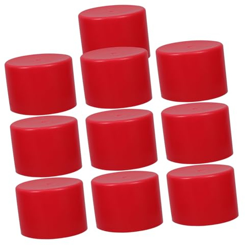 WOONEKY Tappi Terminali in Plastica per Tubi per Ponteggi, Copertura Tubo in Pe Rosso, Antiscivolo, per Tubi in Acciaio 48-50mm, 10 Pezzi