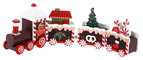 TOYZFRIENDY Weihnachtliche Holzdeko Zug Modell Niedliches DIY Bastelset Warmfarbene Miniatur Zug Ornament Weihnachtsdekoration für Schränke und Wohnräume Festliche Atmosphäre Schaffen