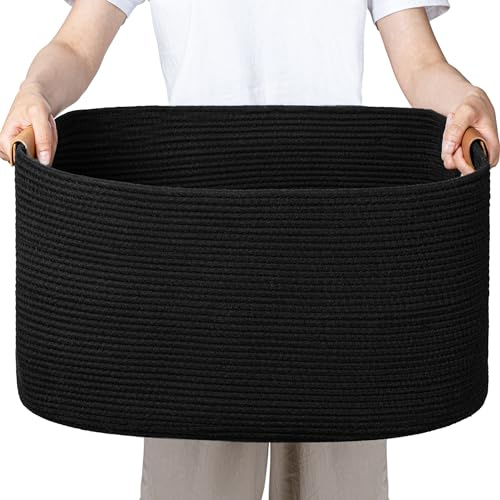 danpinera Wäschekorb, 72L Korb Aufbewahrung, Faltbarer Wäschekorb, Aufbewahrungskorb für Baby Spielzeug, Square Laundry Baskets, Korb Aufbewahrung für Decken, kissen, Gästehandtuchkorb Schwarz