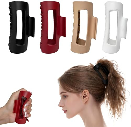 4 Stück Silikon Haarklammer, Rutschfest Weiche Haarklammer,Tragbar Mode Claw Clip, Elegante Dame Hair Clip, Ideal Für Mittleres Bis Dickes Haar, Vielseitig Für Verschiedene Anlässe
