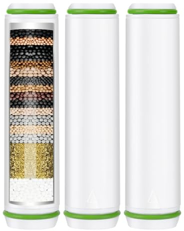 Cartuccia di ricambio per filtro doccia compatibile con doccia portatile MEKO | Filtro per soffione doccia a 15 stadi per ridurre calcare e cloro, confezione da 3