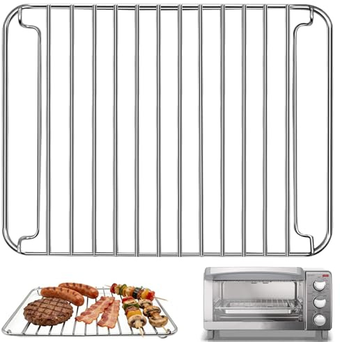GWYSY Countertop Toaster Oven Accessories for BLACK DECKER 4 Slice Extra Wide Convection Toaster Oven, 10.8×8.3 IN Stainless Steel Toaster Oven Replacement Parts Baking Rack Wire Rack