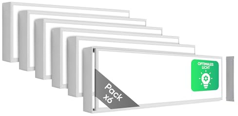 LECOM 6x LED Panel 120x30 cm 4000K Neutralweiß Aufputz | 4000lm Lichtleistung in Neutralweiß – ideal für Büros, Arbeitsplätze, Gewerberäume und eine gleichmäßige Ausleuchtung