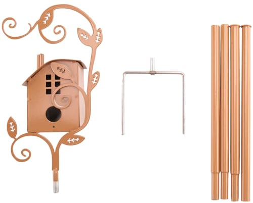 Kueohse Metal Bird Feeders Garden Stakes With Pole Bird Houses For Courtyard Backyard Patio Outdoor (Style A)