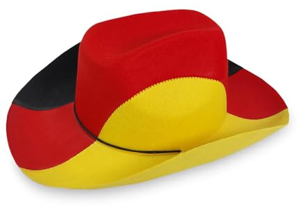Party Factory Fußball WM Deutschland Cowboyhut Schwarz-Rot-Gold - 10er Set