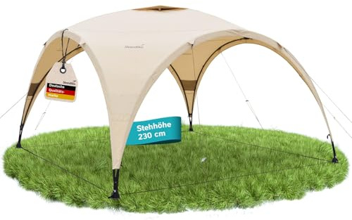 Skandika Pavillon Ascot 350 Technische Baumwolle | Outdoor Gartenpavillon, Technical Cotton, 230 cm Stehhöhe, Sonnenschutz UPF 50+, wetterfest, Regenschutz, Stahlstangen | Partyzelt Festival, Strand