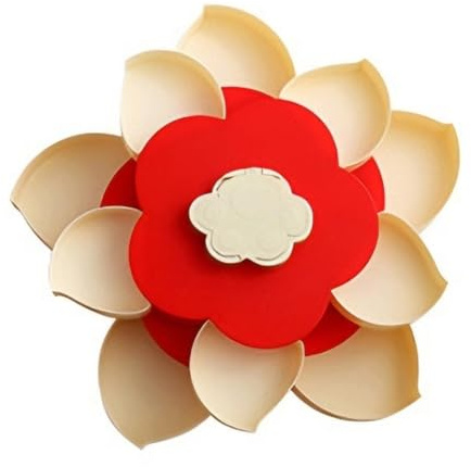 Petal Shape Storage Box - 11 Inches Rotating Snack Dispenser