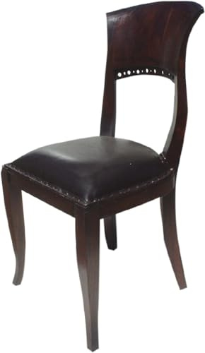 GURU SHOP stol i kolonialstil med stoppat lädersäte – modell 1, brun, 95 x 45 cm, sittmöbler