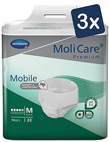 MoliCare Premium Mobile Einweghose: Diskrete Anwendung bei Inkontinenz für Frauen und Männer; 5 Tropfen, Gr. M (80-120 cm Hüftumfang), 3x14 Stück
