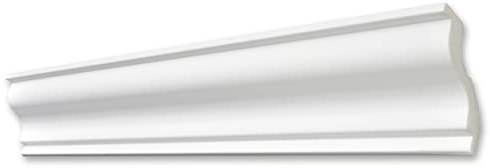 Decosa Deckenleiste S100 Sylvia - Edle Stuckleiste in Weiß - 5 Leisten à 2 m Länge = 10 m - Zierleiste aus Styropor 70 x 70 mm - Für Decke oder Wand