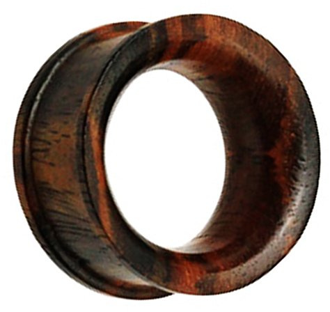 Piersando Flesh Tunnel Ohr Plug Piercing Ohrtunnel Ohrpiercing Organic Holz Double Flared Braun 14mm