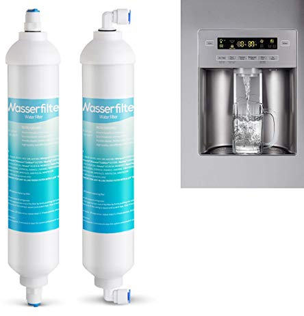 ilauke 2 X Remplacement de Filtre à Eau de Réfrigérateur,Filtre Refrigerateur pour Réfrigérateur avec 4 Pcs Accessoires De Filtre à Eau (Robinet Combiné de Type I + L) pour Samsung LG AEG Haier etc.