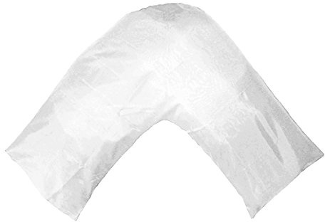 TAOSON Federa per cuscino in raso morbido e setoso, a forma di V, tri/boomerang, senza cerniera, solo federa, senza inserto (bianco)