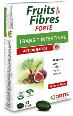 ORTIS 40061173 Fruits&Fibres Forte Transit itestinal 12 Comprimés