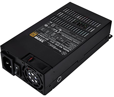 SilverStone Technology Bloc d'alimentation Flex ATX 350 W avec câbles fixes et connecteur PCIe 6 broches 80 Plus Gold SST-FX350-G-USA