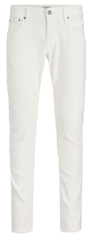 JACK & JONES JIGLENN JJIGLENN JJORIGINALE SQ 912 SN Slim Fit Jeans, Bianco Denim, 32W x 32L